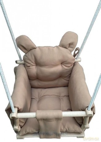 Huśtawka drewniana głęboka z materacem