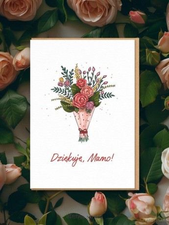 Kartka okolicznościowa dla mamy Dziękuję Mamo