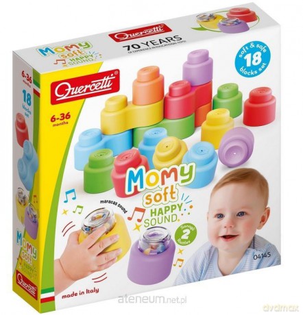 Klocki Momy Soft miękkie z grzechotką 18el [KLOCKI]