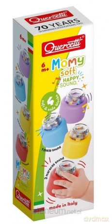 Klocki Momy Soft miękkie z grzechotką 4el [KLOCKI]