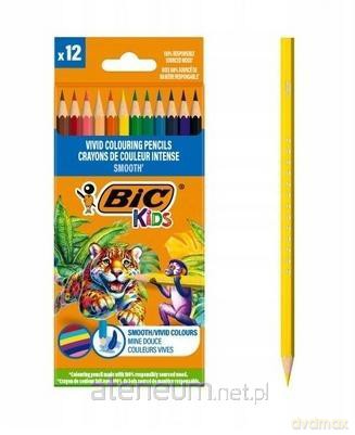 Kredki drewniane Kids Smooth ECO 12szt BIC