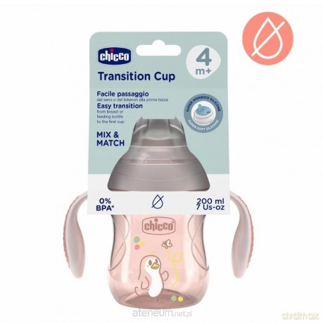 Kubek treningowy z miękkim ustnik 200ml beż 4m+