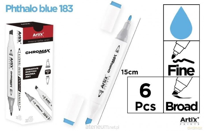 Marker Chromax z 2 końcówk. blue 183 (6szt)