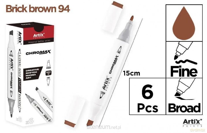 Marker Chromax z 2 końcówk. brick brown 94 (6szt)