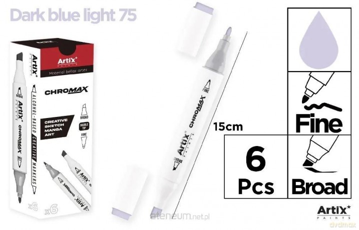 Marker Chromax z 2 końcówk. dark blue 75 (6szt)