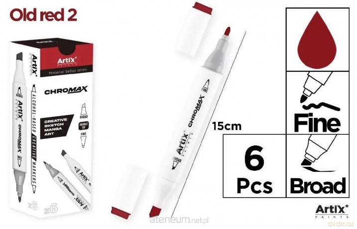 Marker Chromax z 2 końcówk. old red 2 (6szt)