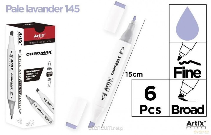 Marker Chromax z 2 końcówk. pale lavend 145 (6szt)