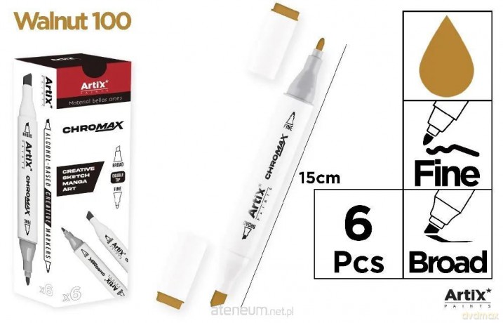 Marker Chromax z 2 końcówk. walnut 100 (6szt)