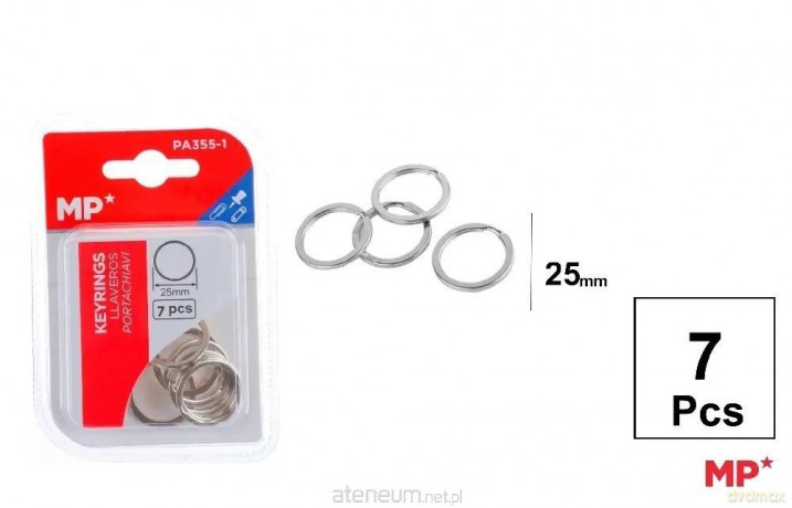 Metalowe kółka do kluczy 25mm 7szt