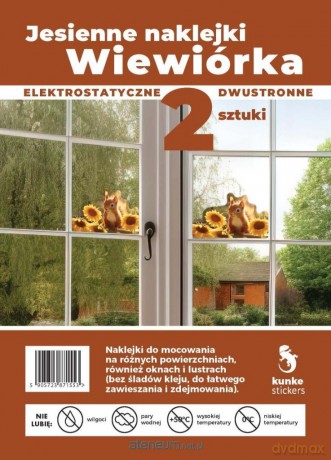 Naklejki jesienne Wiewiórka 2szt