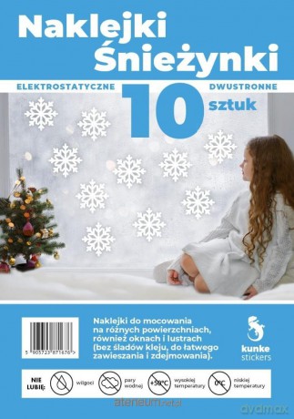 Naklejki śnieżynki 10szt