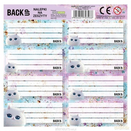 Nalepki na zeszyty BackUp 7 A01(25szt)