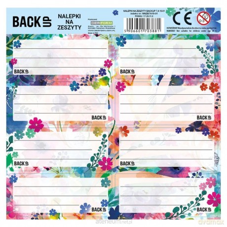 Nalepki na zeszyty BackUp 7 A10 (25szt)