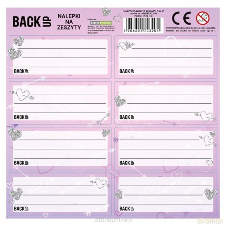 Nalepki na zeszyty BackUp 7 A32 (25szt)