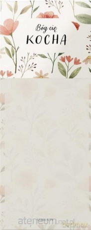 Notes z magnesem - Bóg cię kocha - kwiaty