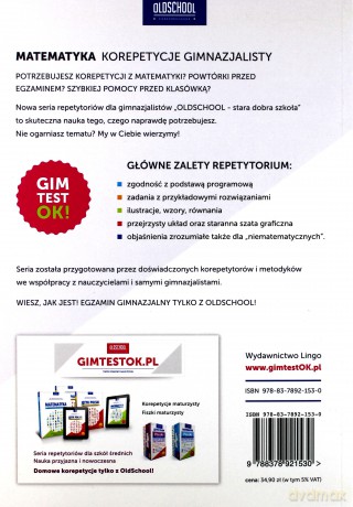 Matematyka. Korepetycje Gimnzjalisty Br [KSIĄŻKA]