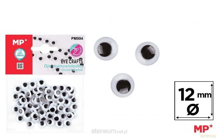 Oczy ruchome samoprzylepne 12mm