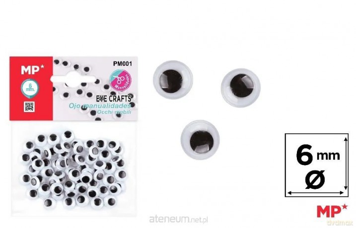 Oczy ruchome samoprzylepne 6mm