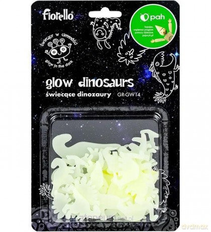 Ozdoby fluorescencyjne Dinozaury mix 24szt
