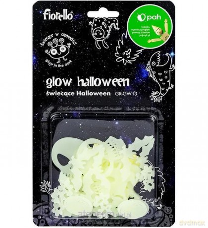 Ozdoby fluorescencyjne Halloween mix 18szt
