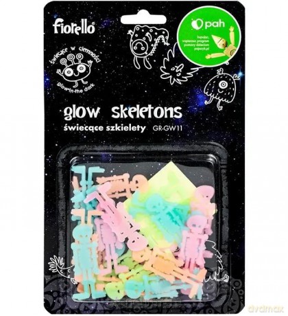 Ozdoby fluorescencyjne Szkielety mix 24szt