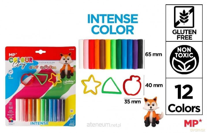 Plastelina 12 kolorów + foremki