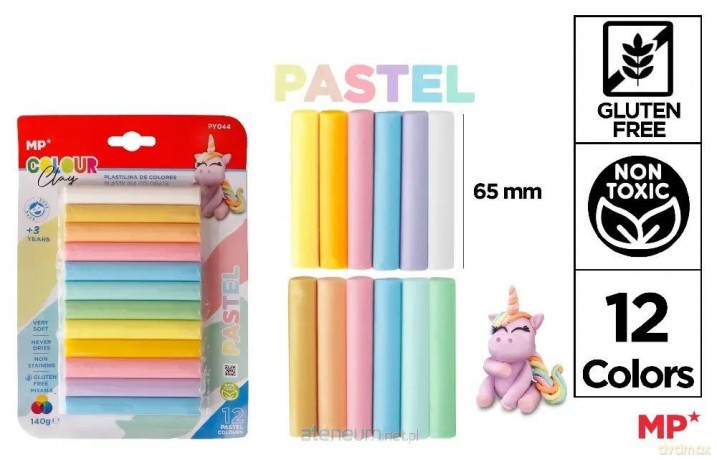 Plastelina 12 kolorów pastel