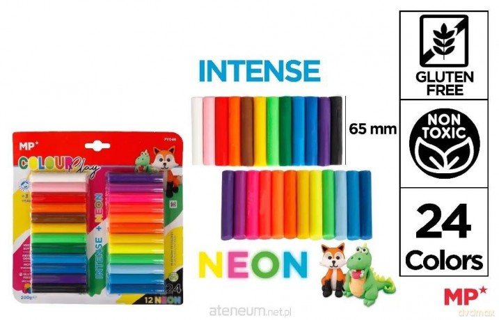 Plastelina 24 kolory intense + neon