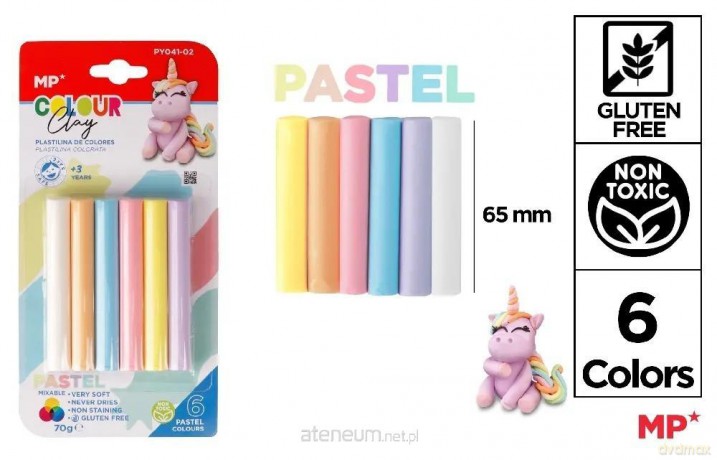 Plastelina 6 kolorów pastel