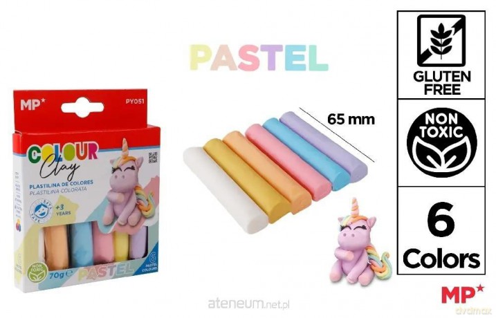 Plastelina 6 kolorów pastel