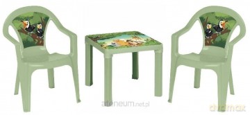 Stolik i dwa krzesła pastel zielony