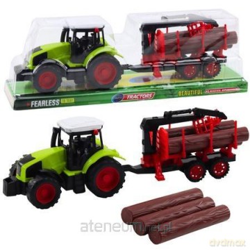 Traktor rolniczy z przyczepą do transportu drewna