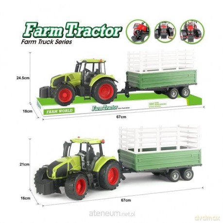 Traktor z wysoką przyczepą