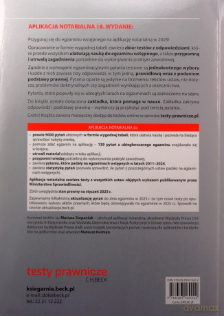Aplikacja notarialna 2025. Pytania, odpowiedzi... - Mariusz Stepaniuk [KSIĄŻKA]