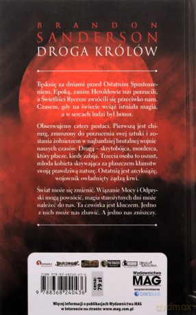 Archiwum burzowego światła (Tom 1) Droga Królów - Brandon Sanderson [KSIĄŻKA]