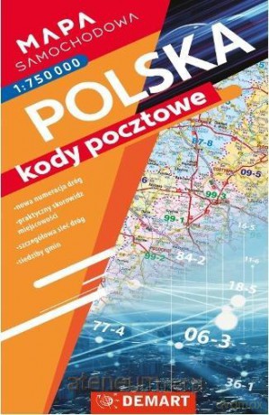 Mapa samochodowa Polski. Kody pocztowe [KSIĄŻKA]