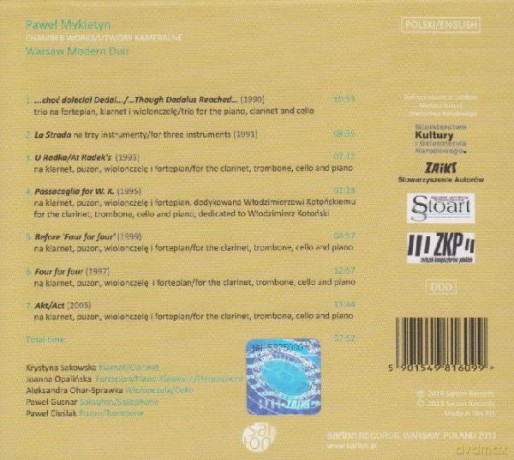 Paweł Mykietyn: Utwory Kameralne [CD]