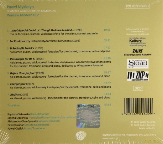 Paweł Mykietyn: Utwory Kameralne [CD]