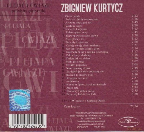 Zbigniew Kurtycz: Plejada Gwiazd Polskiej Piosenki [CD]