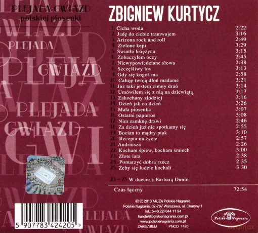 Zbigniew Kurtycz: Plejada Gwiazd Polskiej Piosenki [CD]
