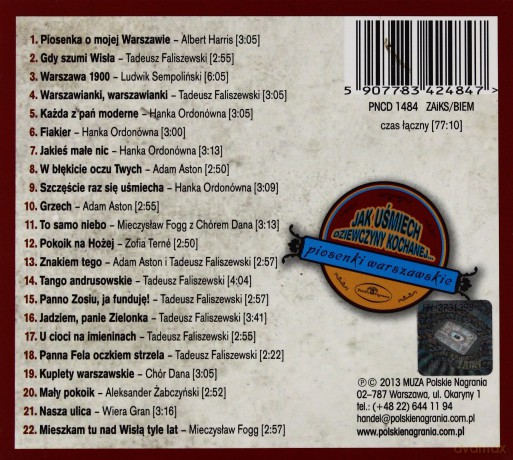 Piosenki Warszawskie [CD]