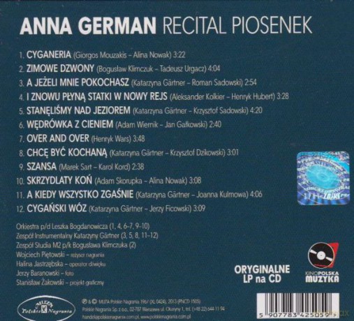 Anna German: Recital Piosenek [CD]