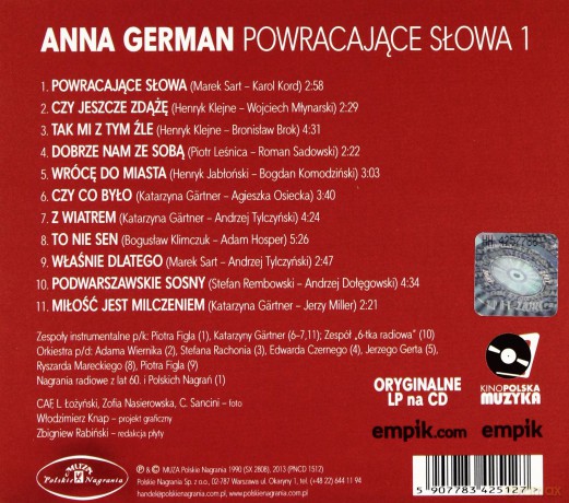 Anna German: Powracające Słowa 1 [CD]