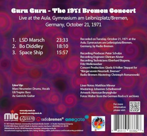 Guru Guru: The 1971 Bremen Concert (digipack) [CD]