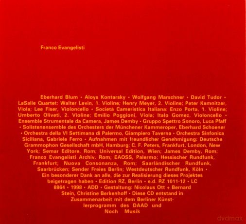 Evangelisti Franco ed,RZ1011-12 [CD]