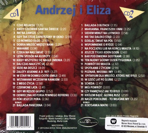 Andrzej I Eliza: 40 Piosenek [2CD]