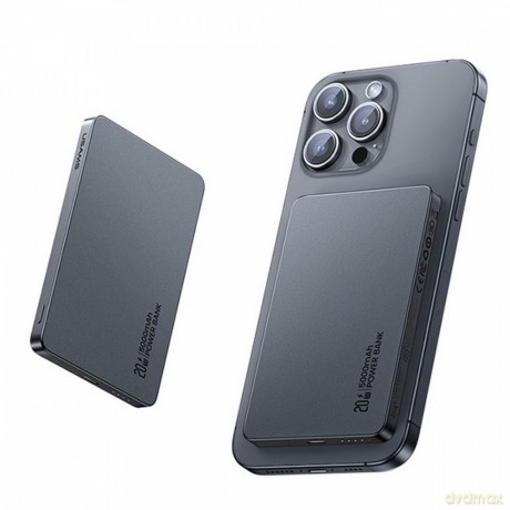 Powerbank 5000mAh 20W indukcyjny Magsafe PD Fast Charge szary