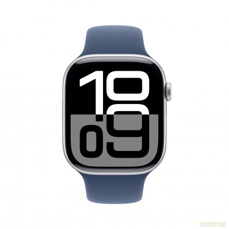 Watch Series 10 GPS + Cellular, koperta 46 mm z aluminium w kolorze srebrnym z paskiem sportowym w kolorze denim - rozmiar S/M