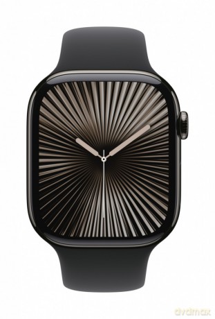 Watch Series 10 GPS + Cellular, koperta 46 mm z tytanu w kolorze łupkowym z paskiem sportowym w kolorze czarnym - rozmiar S/M