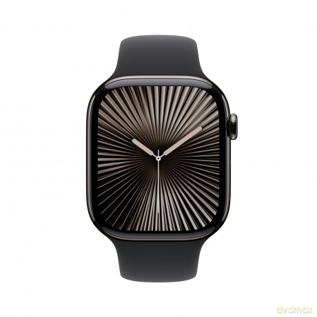 Watch Series 10 GPS + Cellular, koperta 46 mm z tytanu w kolorze łupkowym z paskiem sportowym w kolorze czarnym - rozmiar S/M
